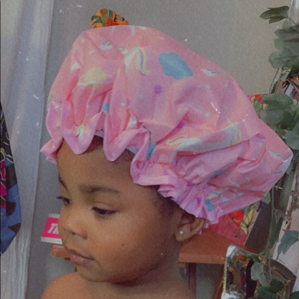 Unicorn kid shower caps
